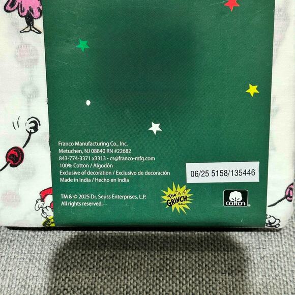 The Grinch Dr. Seuss Set Of 2 Standard Pillowcase 20x30“ Christmas Cotton New - Picture 7 of 9